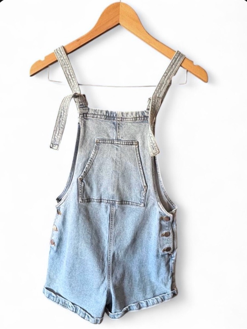 DD77 Light Wash Denim Short Overalls Size Small